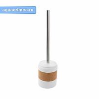 Ёрш напольный ,акриловый с вставками из натуральной пробки, белый (819)